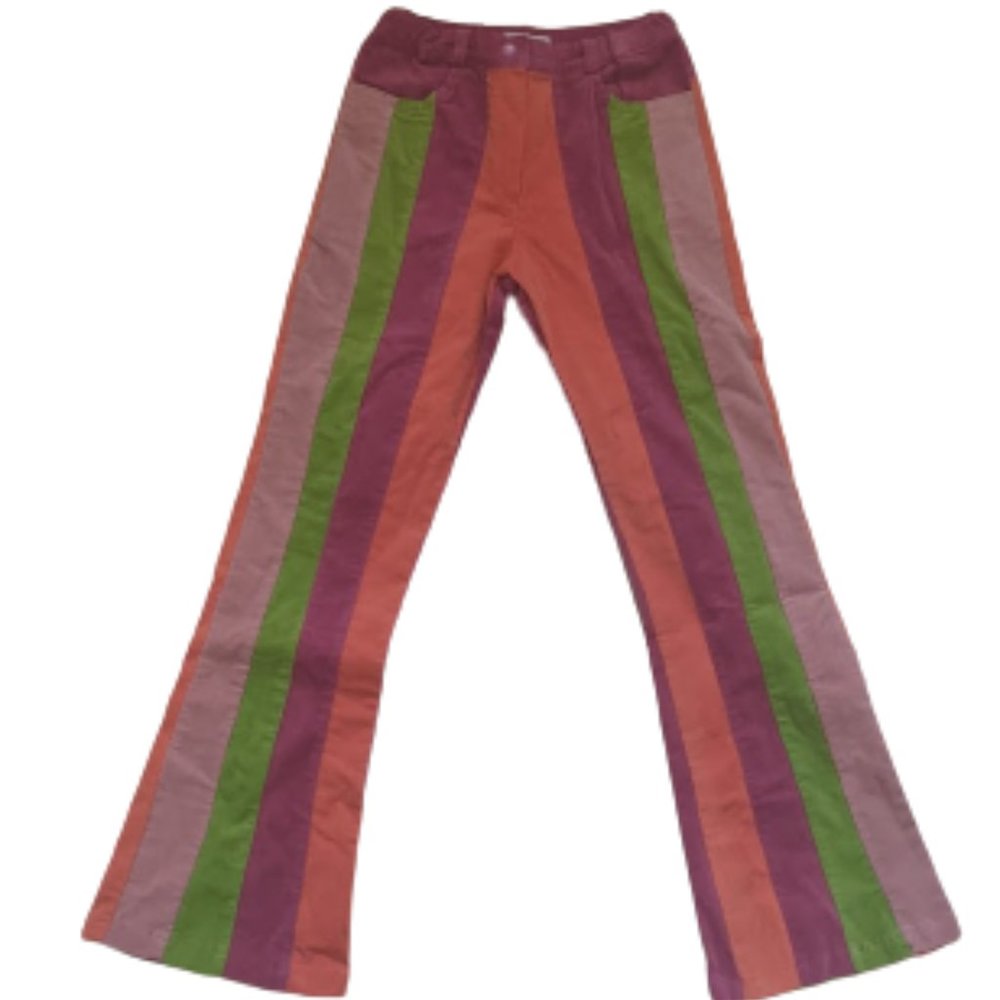 2006-2007 Deux par deux Flared Striped Corduroy Pants Girls Size 10 New NWT